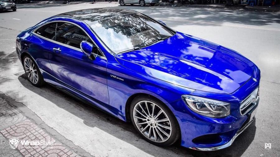 Mercedes-Benz S500 Coupe AMG Line Blue Metallic by WrapStyle '2017